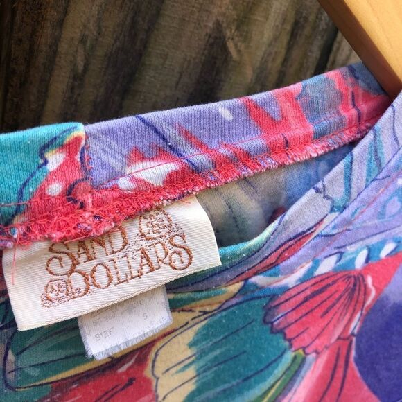 Vintage Sand Dollars Pattern Oversized Tee Sz S - Picture 7 of 7